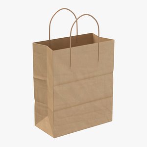 3D paper shopping bag handle model