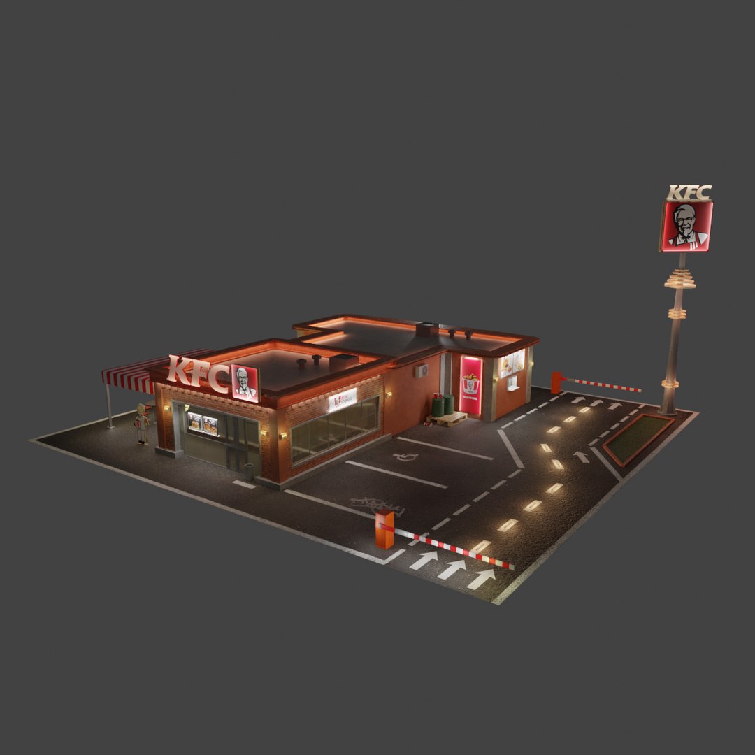 Kfc Restaurant Model - TurboSquid 2228107