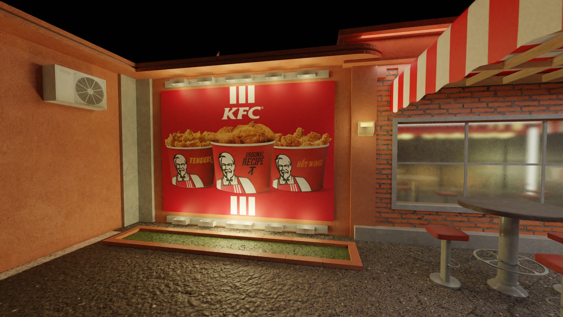 Kfc Restaurant Model - TurboSquid 2228107