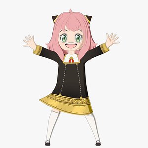 Anya Forger blender 3d model - Rigged