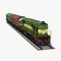 Diesel Locomotive and Box Car