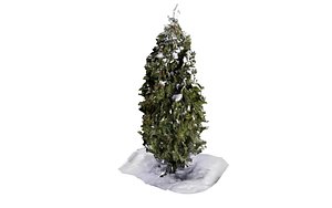 3D ICY SNOW WINTER CHRISTMAS BUSH TREE