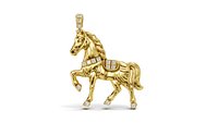 Princess Cut Royal Horse pendant