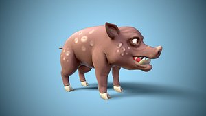 cartoon wild boar model