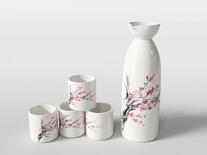 Sake set Sakura