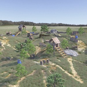 Paintball Field with Forest