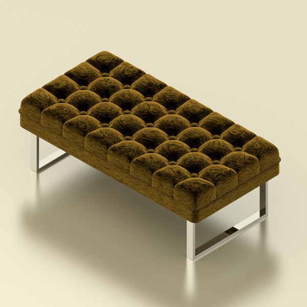 padded bench 3d blend
