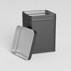 square tin box tea coffee 3D model