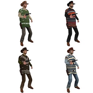 rigged cowboy hat 3d model
