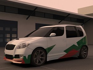 3d model skoda roomster mentalray