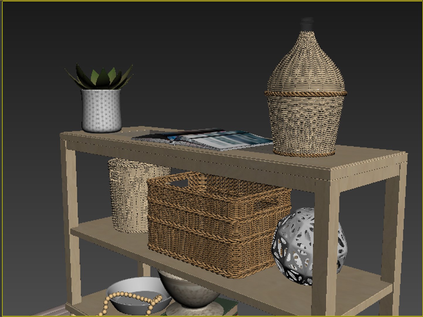 3D Pottery Barn Sausalito Console Table Model TurboSquid 1197690