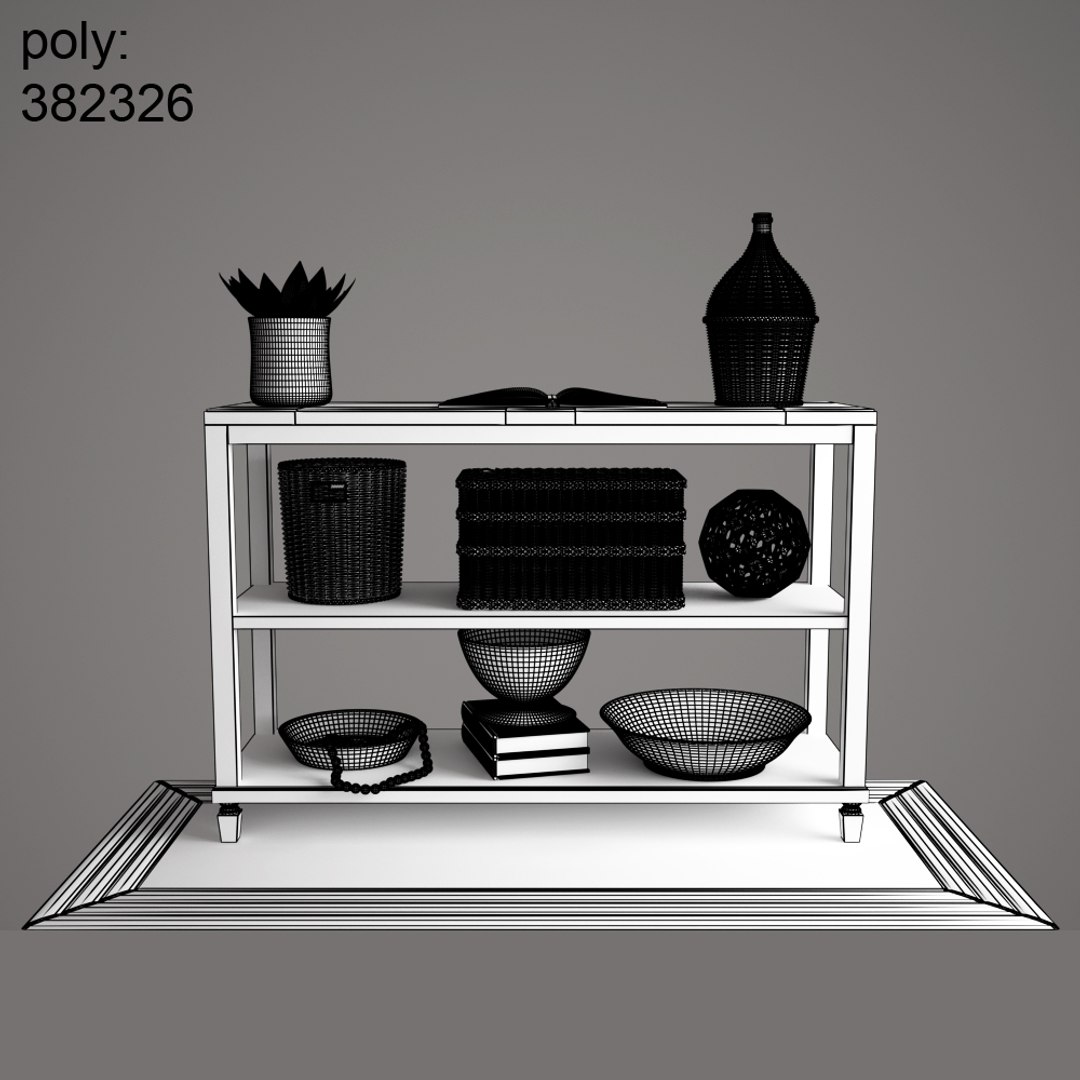 3D Pottery Barn Sausalito Console Table Model TurboSquid 1197690