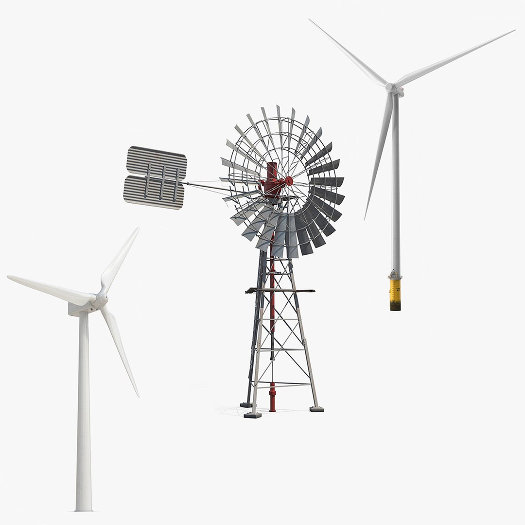 Wind Turbines Collection 2 3D model preview