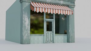 Bakery shop Outside Realistic Store front 3D