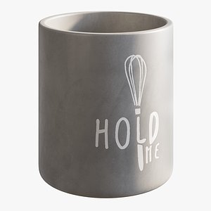 3D realistic cement utensil holder model