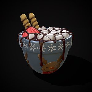 3D Reindeer Hot Chocolate model