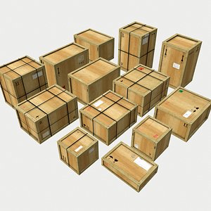 pack wooden crates 3D