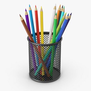 3D model Pencil Cup With Colored Pencils