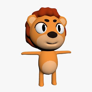 3D cartoon toon lion