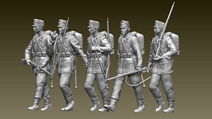 Austria soldiers ww1 3D model