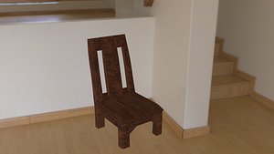 Low Poly Wooden Chair