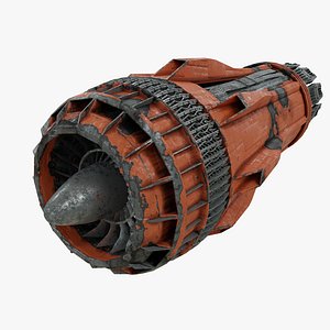 Scifi Plane Turbine Jet Engine