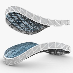Parametric Space Truss Chip 3D model