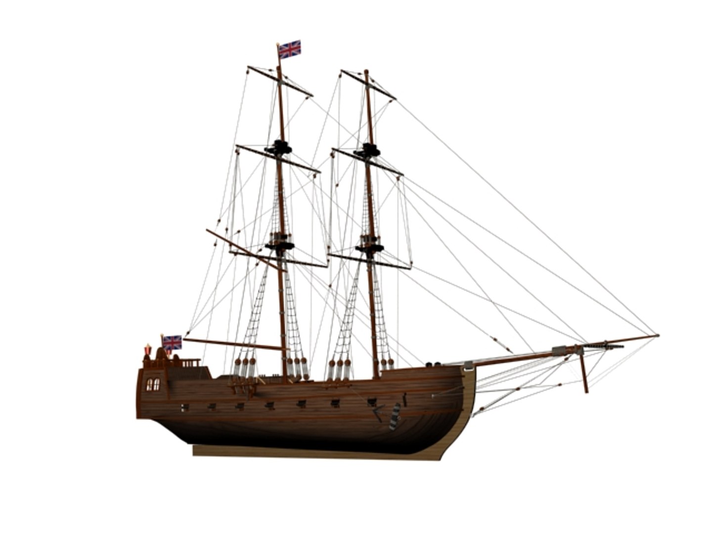 rigged ship 3d model