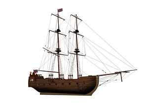 rigged ship 3d model