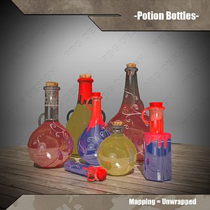 potion bottles 3d 3ds