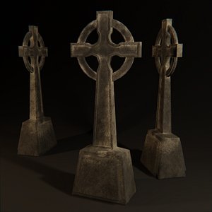 celtic gravestone graveyard 3D
