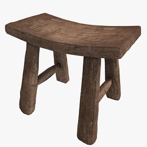 wooden stool 3D