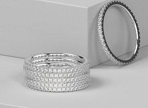 3D COMFORT FIT STACKABLE ETERNITY RING