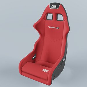 OMP TRS-E Racing Red Seat 3D model