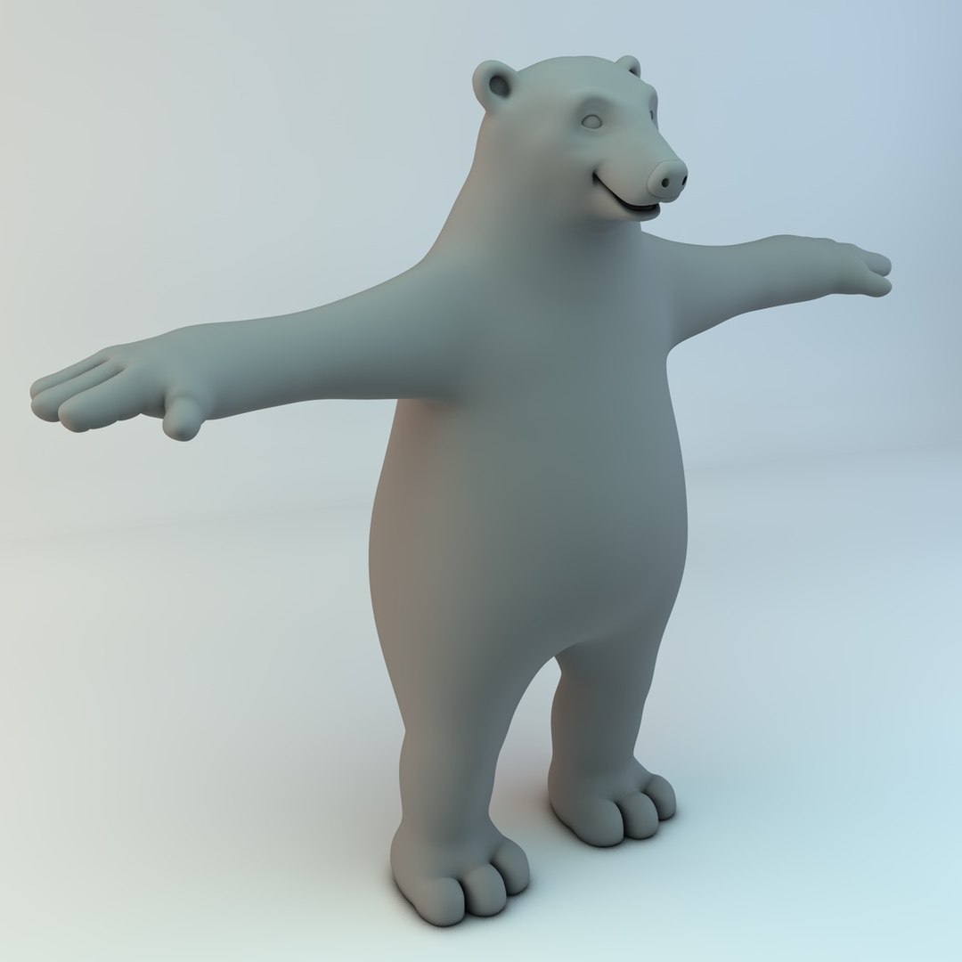 Cartoon Bear Polar Character Naked D Max