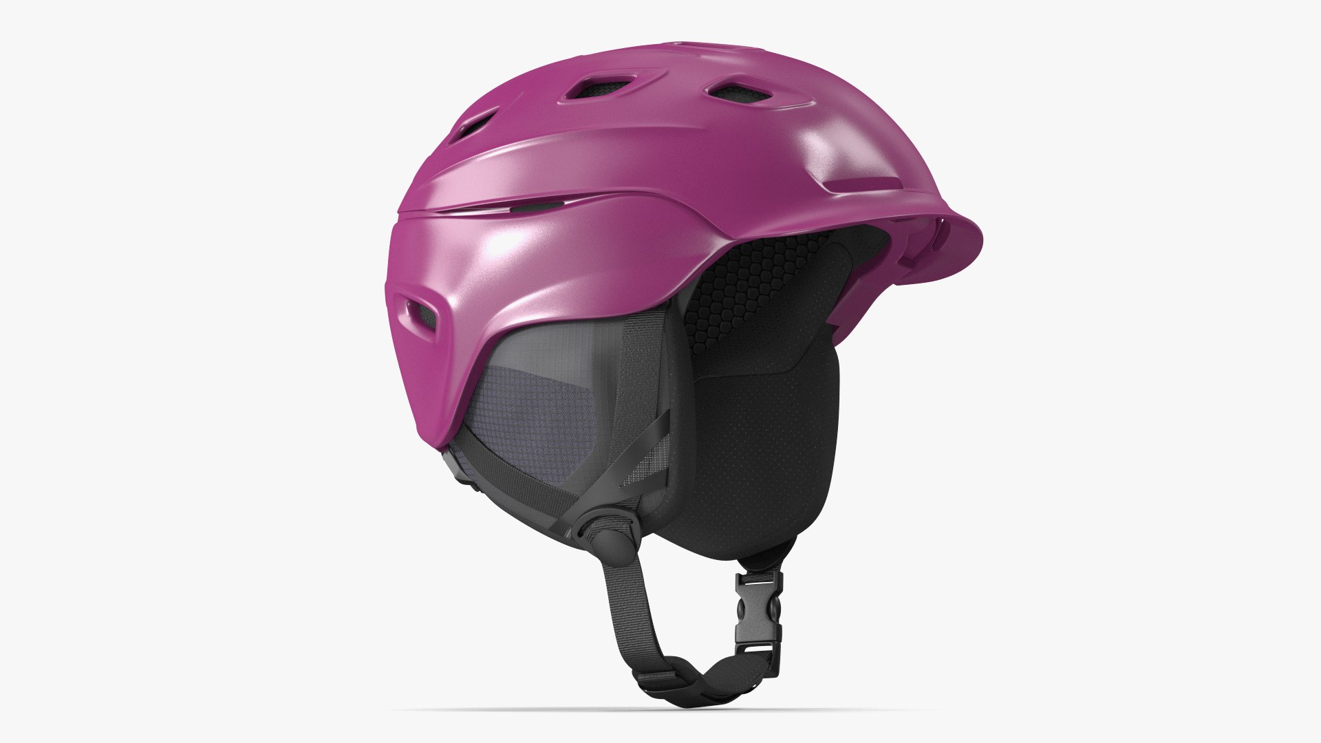 Womens Snow Helmet Red 3D model preview