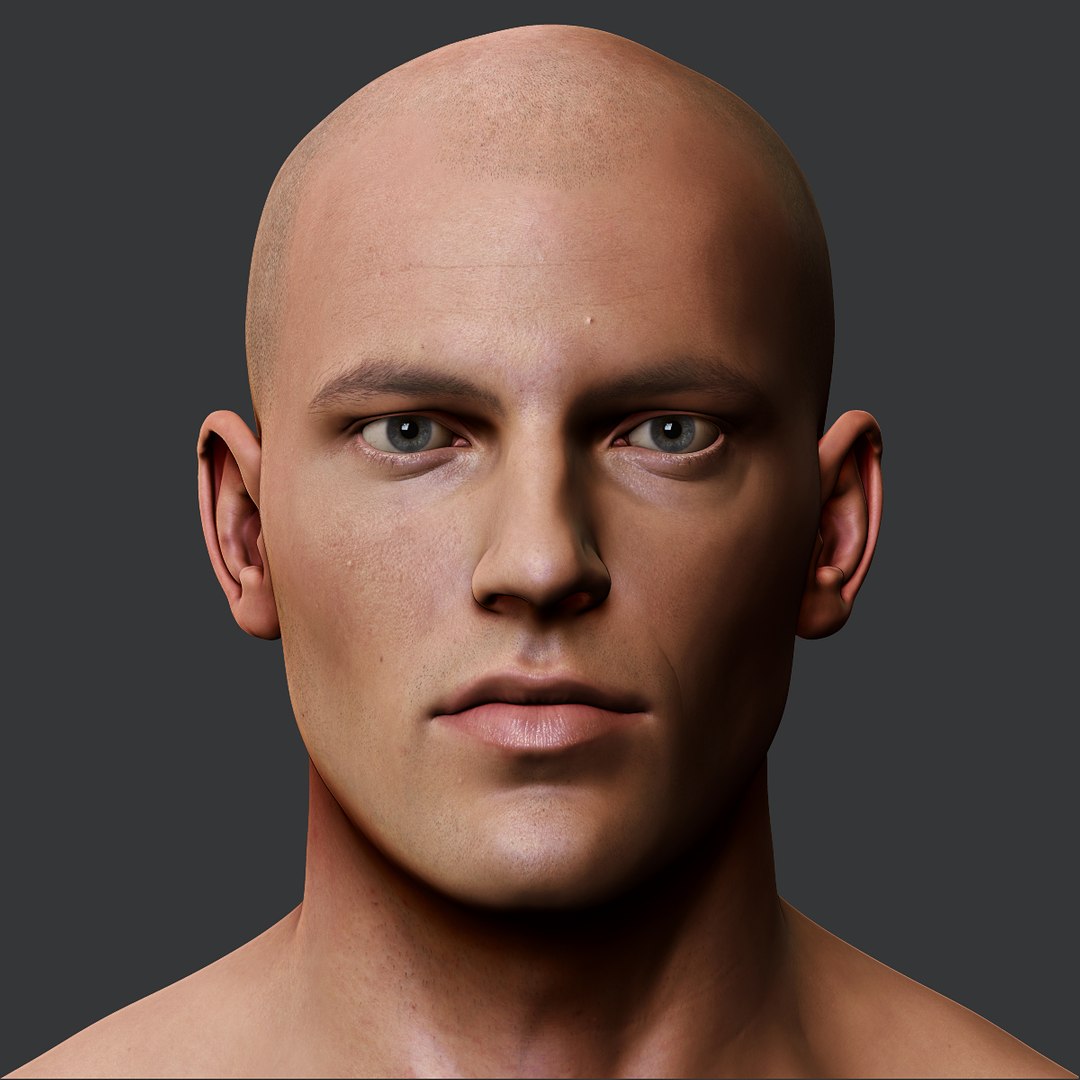 3d Realistic Male Head Model