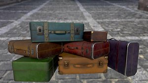 Travel bag suitcase briefcase PBR low-poly game ready 3D model