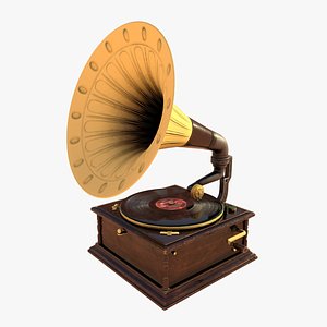 Victorian Phonograph Antique Gramophone 3D Model 3D