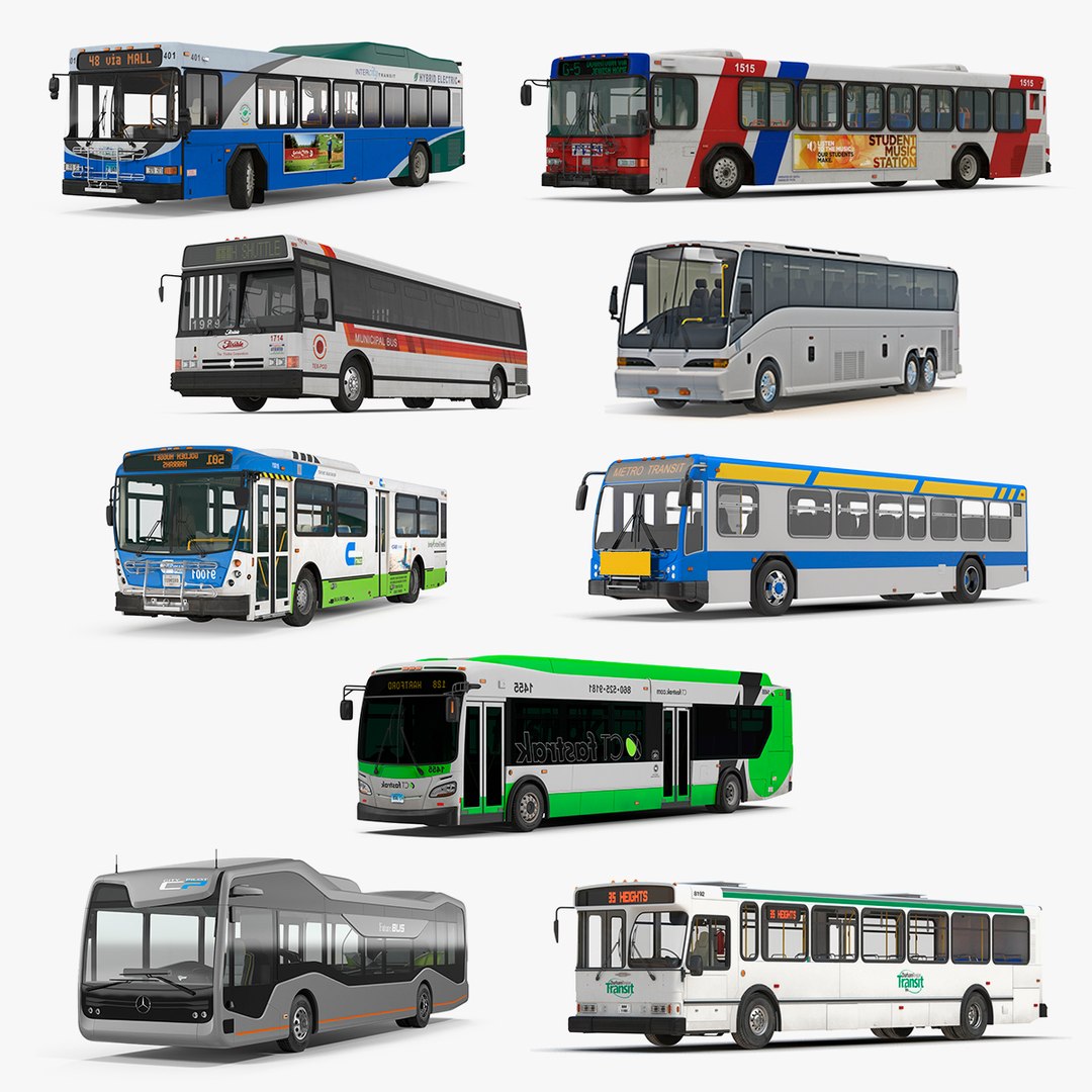 Buses Collection 11 3D model preview