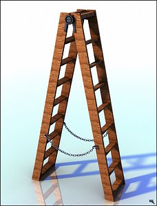 3D step ladder wood