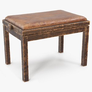 Old Piano Bench Dark Wood