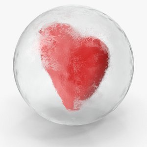 3D Heart In Ice Ball model