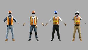3D model Construction Worker Outfits