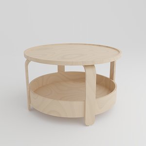 3D model Birch Veneer Round Table