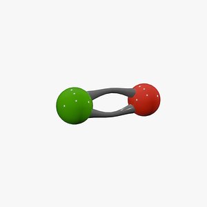3D Calcium oxide Molecule model