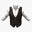 Vest with Rolled Up Sleeves Shirt