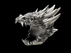 Dragon biker ring 3D print model 3D print model 3D