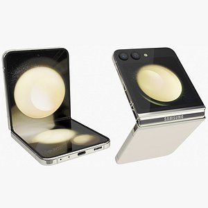 Samsung Galaxy Z Flip 5 Cream Animated