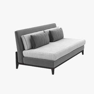 Custom made armless sofa with pillows